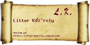 Litter Károly névjegykártya