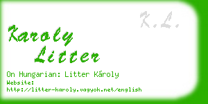 karoly litter business card